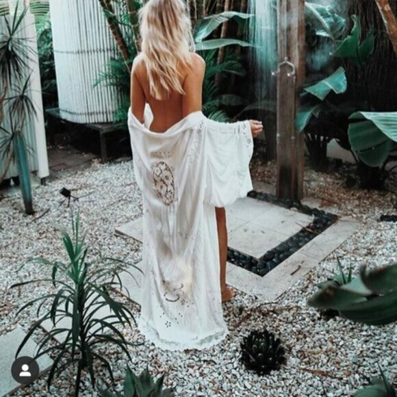 Spell Other - Spell & The Gypsy Collective Bride‎ Isla Bonita Kimono White One Size Robe b159